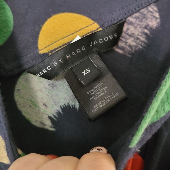 Marc By Marc Jacobs Normandy Blue Smudge Dot Dress - Picture 5 of 6